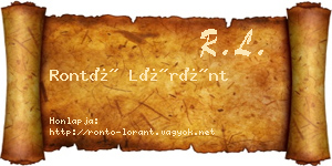 Rontó Lóránt névjegykártya