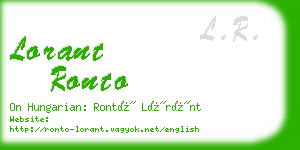 lorant ronto business card